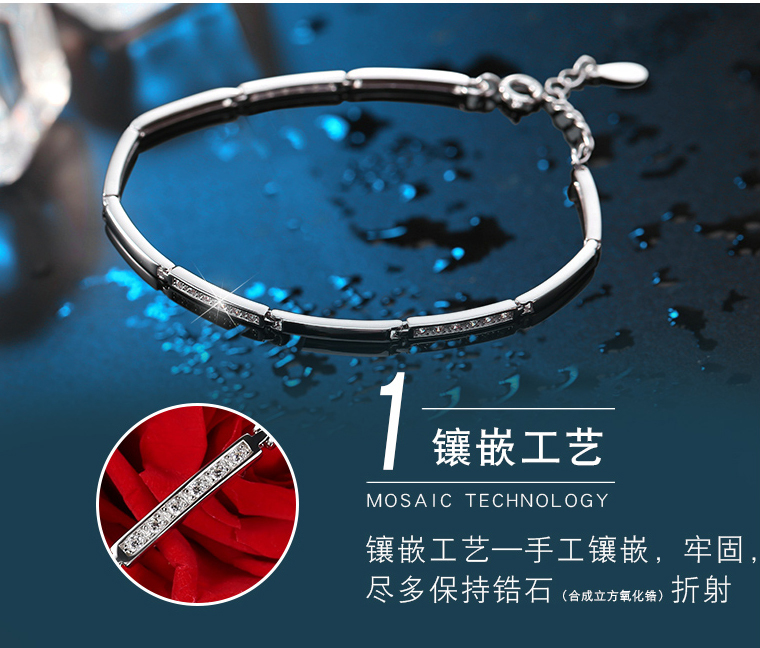 韩版S925银手链展示