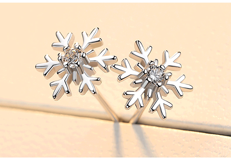 雪花耳钉
