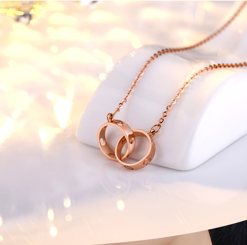 18K黄金玫瑰金彩金项链实物展示