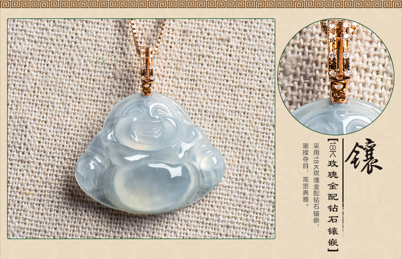 天然翡翠玉佛吊坠