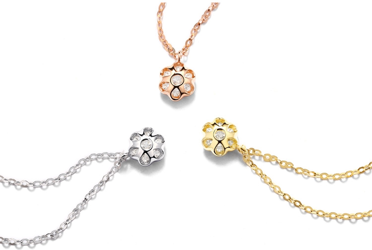 18K黄金拼群镶吊坠