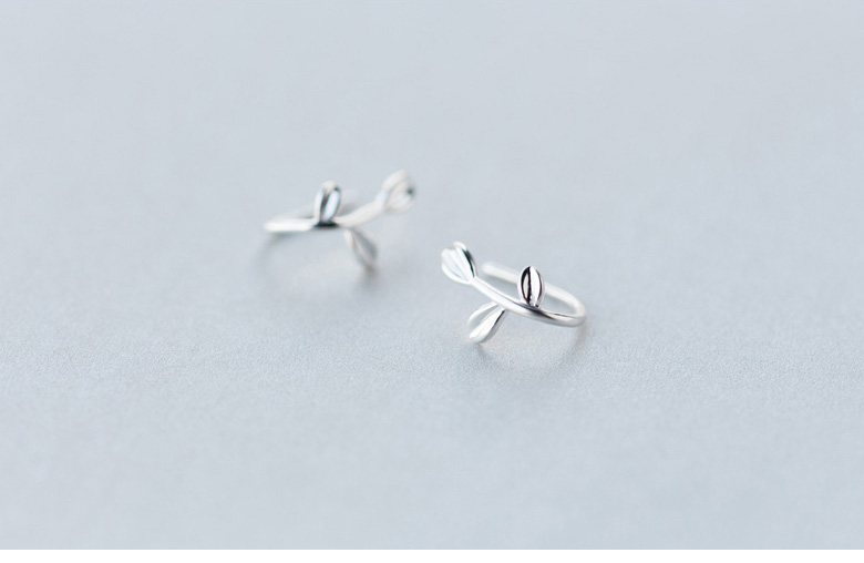 925银叶子耳钉实拍图