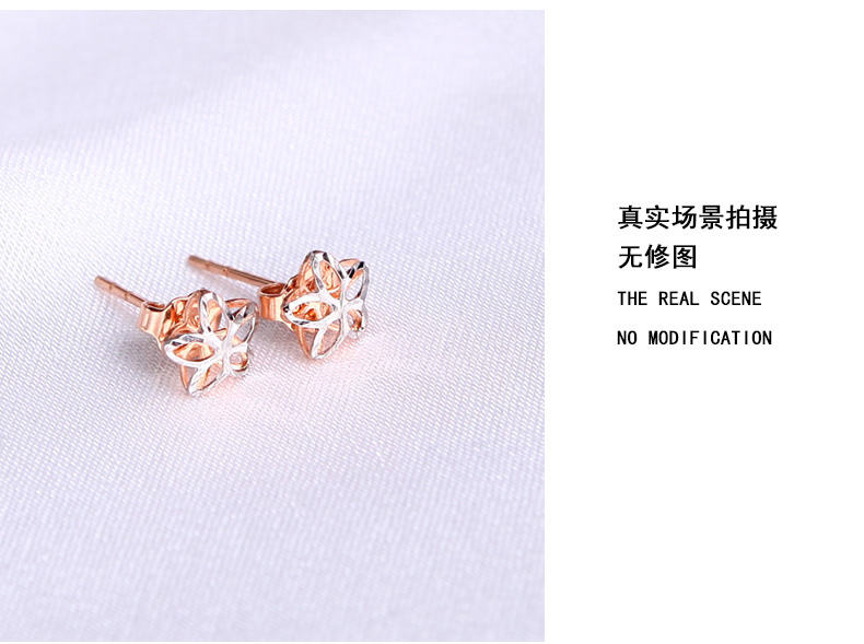 黄金花型款简约耳钉