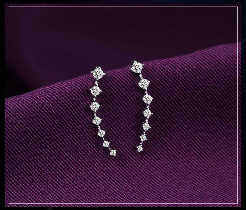 18k白金钻石耳钉