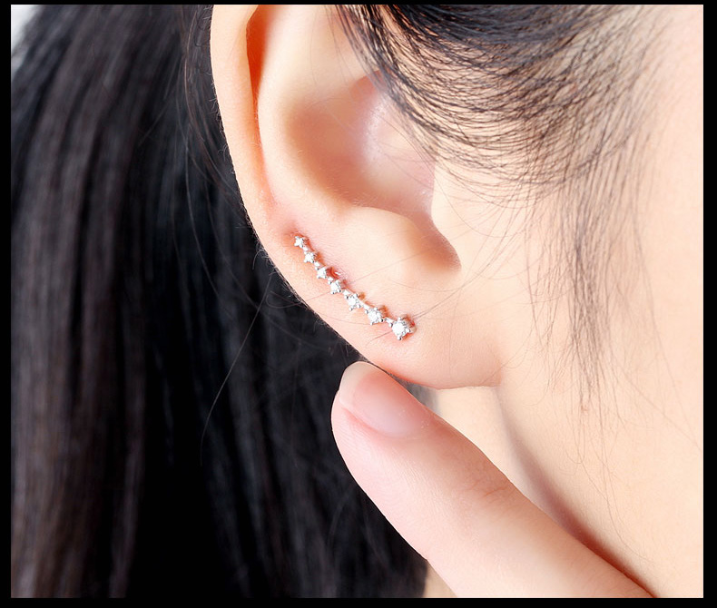 铂金镶钻个性耳饰