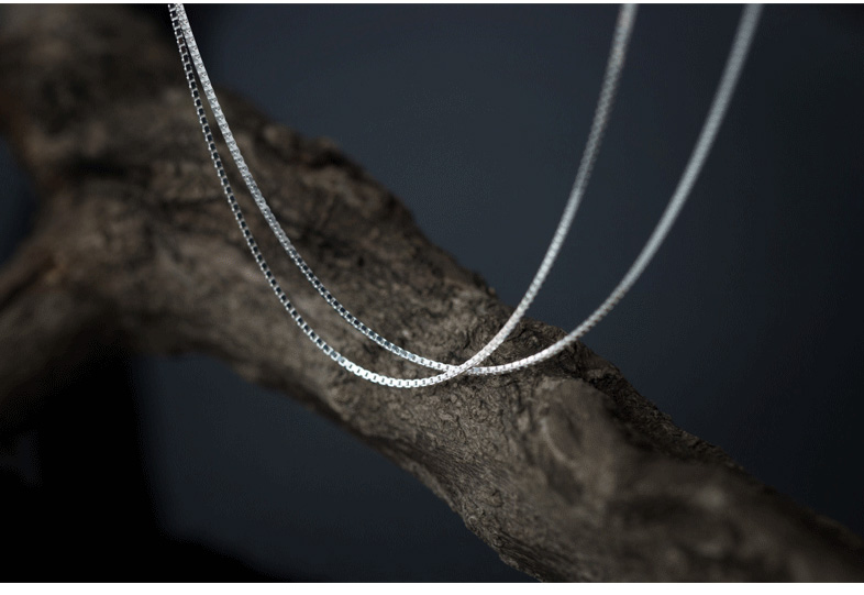 时尚简约韩版拉丝方块项链