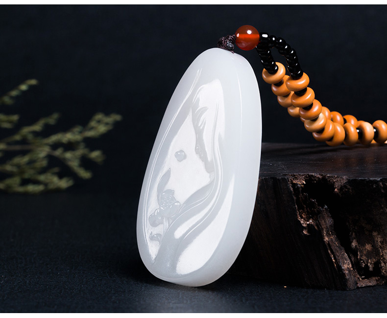 羊脂白玉观音玉牌