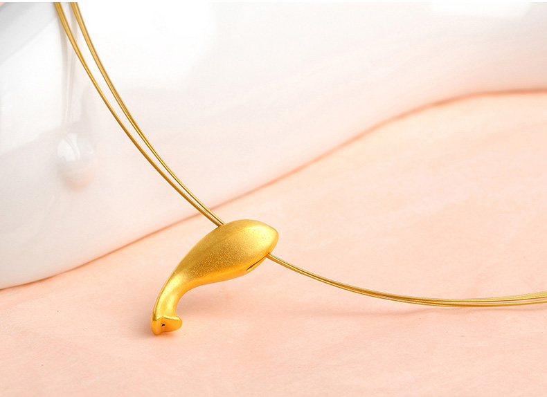 3D硬黄金吊坠女款实拍图