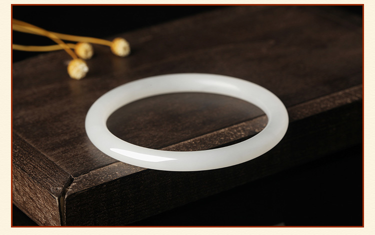 白玉镯子女款少女细款羊脂玉贵妃手镯