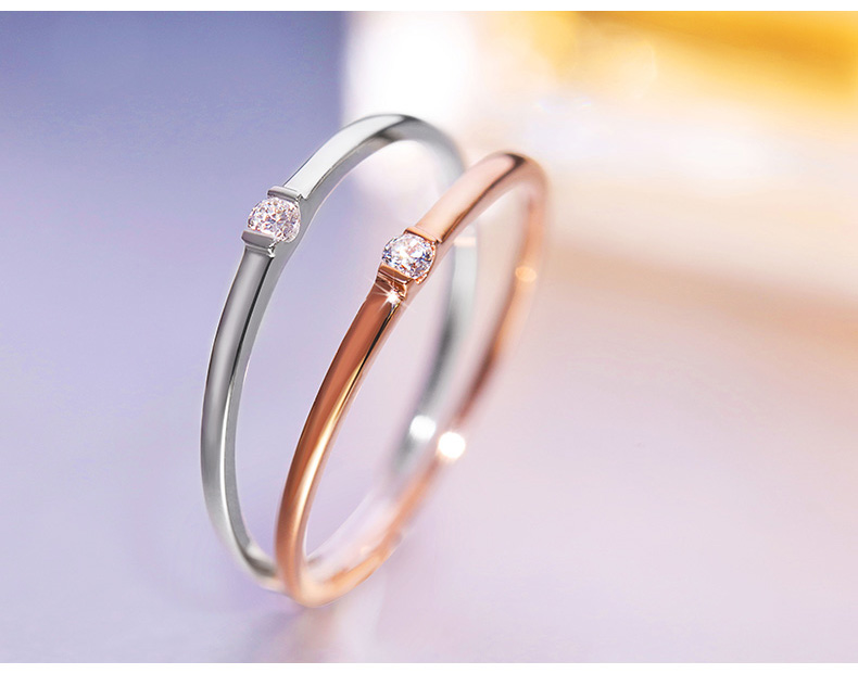 18K玫瑰金戒指红/白