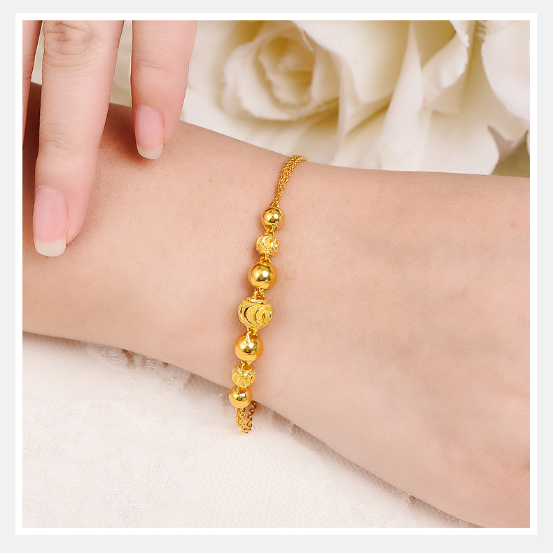 足金转运珠手链