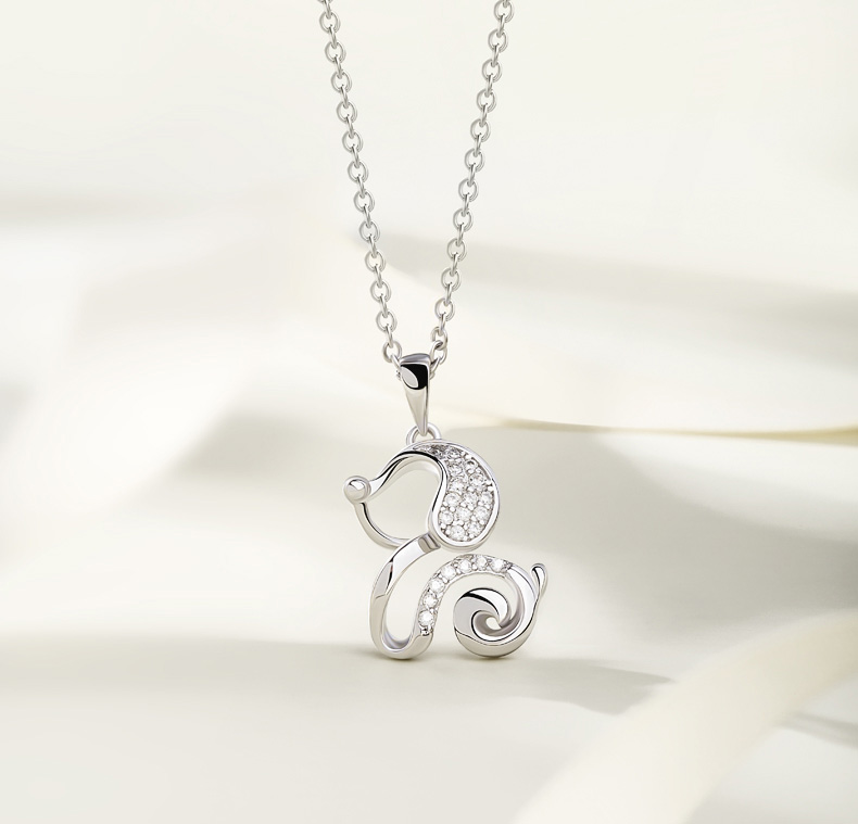 银饰新款小狗项链