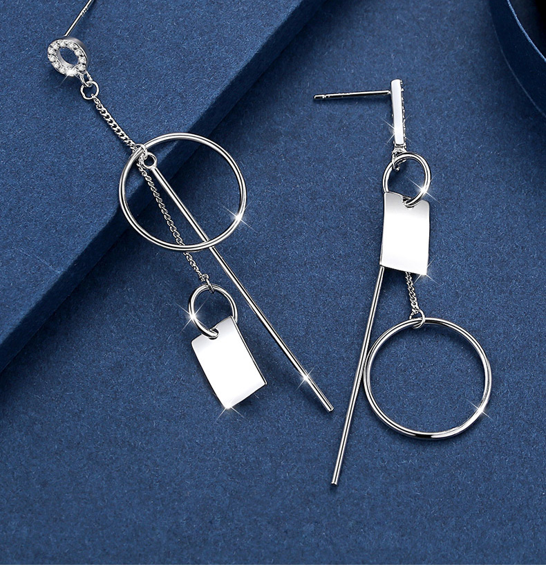 不对称长款耳线