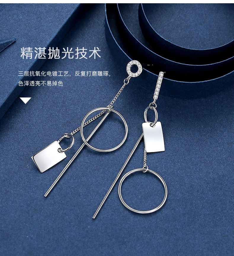 个性925纯银耳钉坠简约