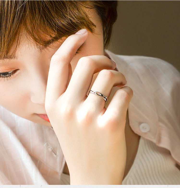 个性潮人清新银戒指