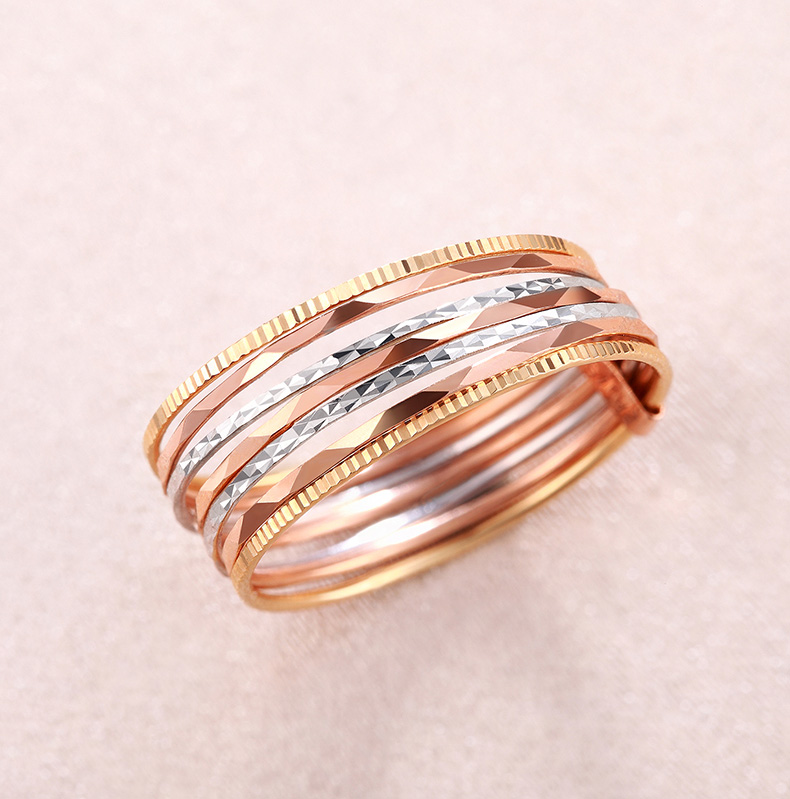 白18k黄玫瑰金彩金戒指