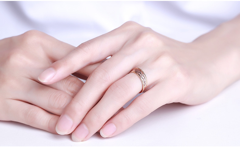 18k黄玫瑰金彩金戒指