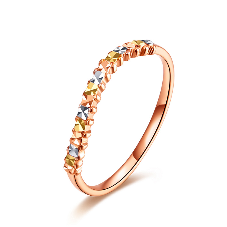时尚彩金玫瑰金戒指