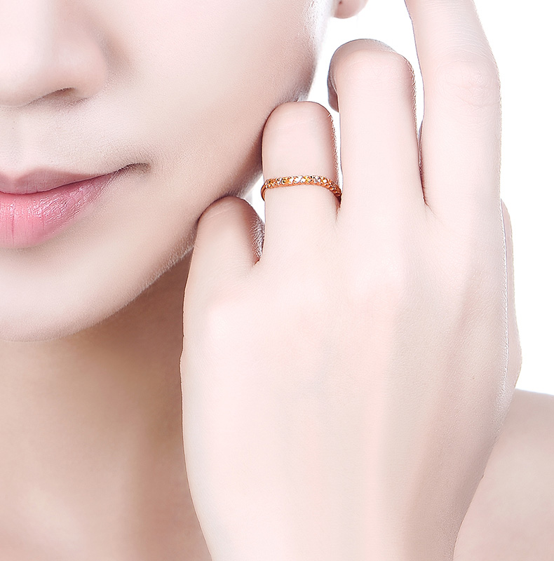 时尚彩金玫瑰金戒指七夕节礼物