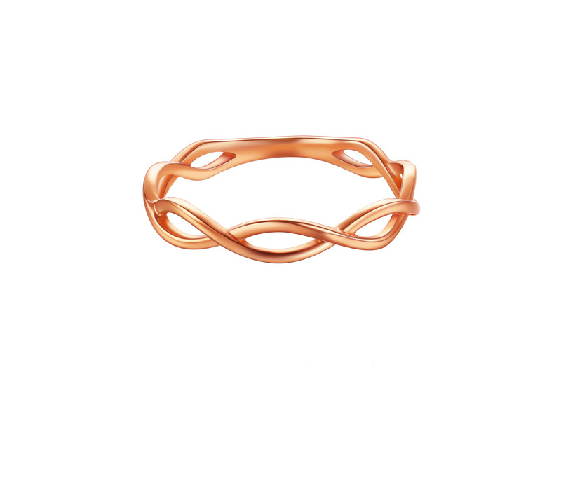 镂空18K金玫瑰金戒指女款