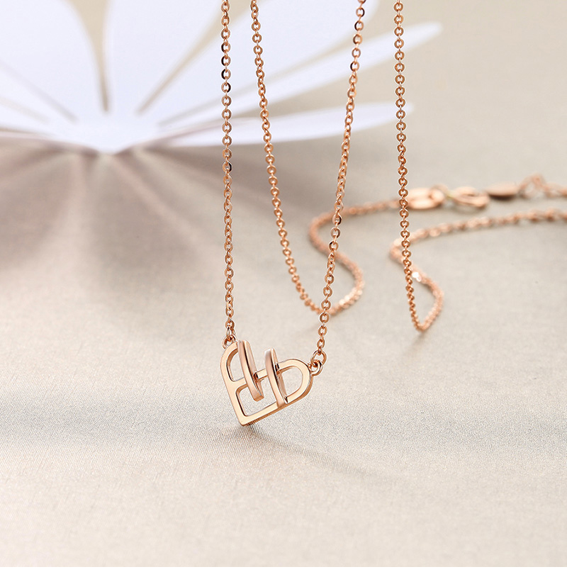 玫瑰金彩金项链女款