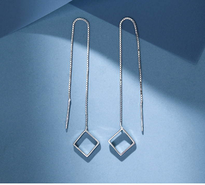 女日韩国S925银长款耳线