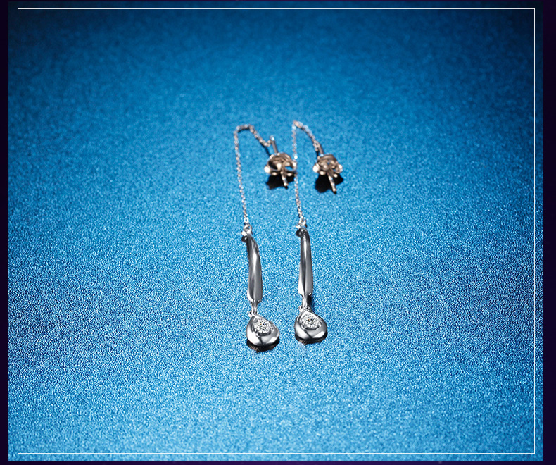 18k金流苏长款钻石耳坠