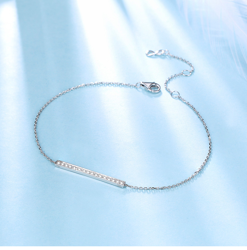 白18K金群镶钻石手链