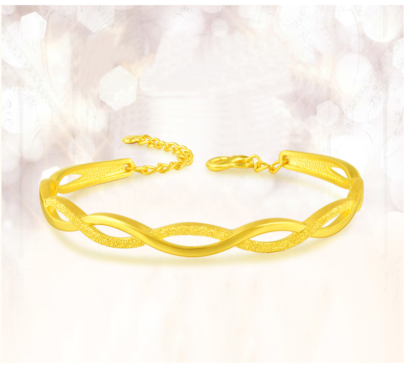 足金999实心镂空女款镯子