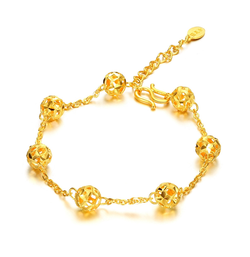 足金镂空转运珠手链