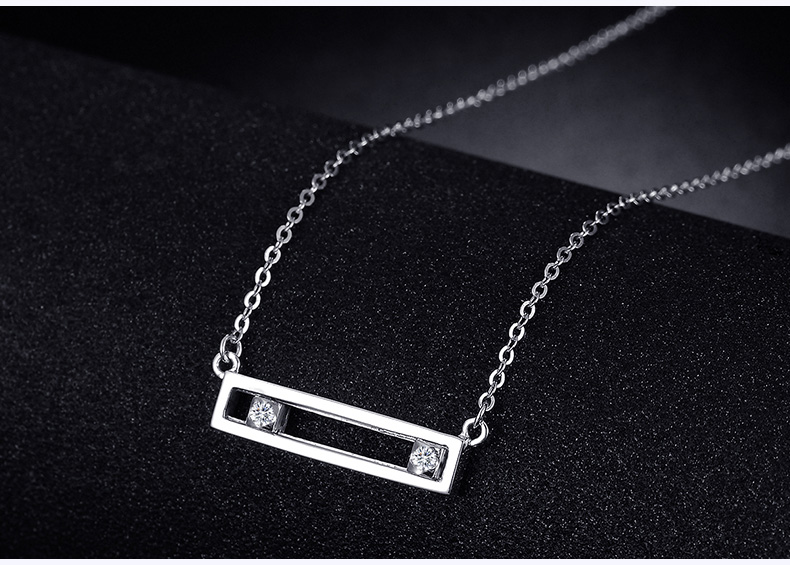 白金钻石吊坠锁骨链