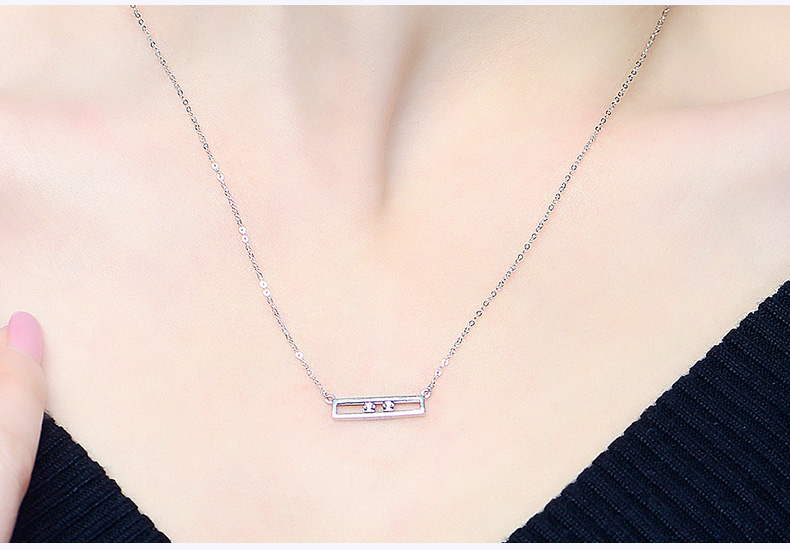 18K金钻石吊坠锁骨链