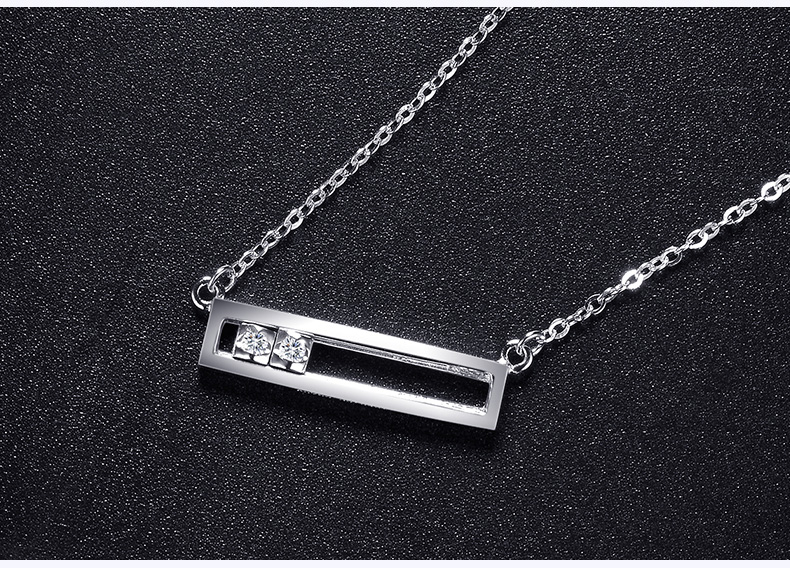 彩金钻石吊坠锁骨链