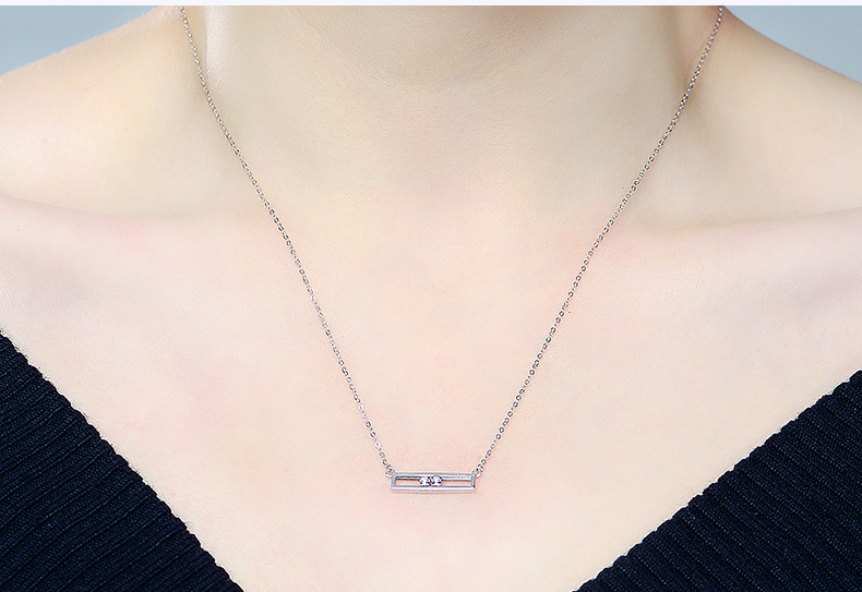 18K金钻石钻石吊坠锁骨链套链颈链