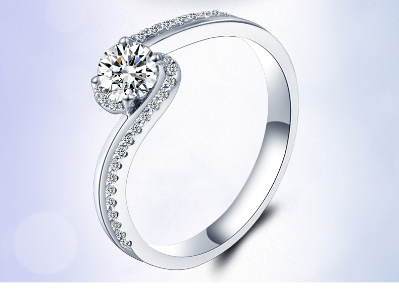 18K金求婚钻石戒指