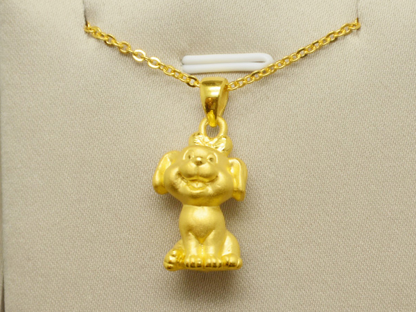 小狗生肖黄金项链
