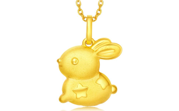 生肖兔黄金吊坠