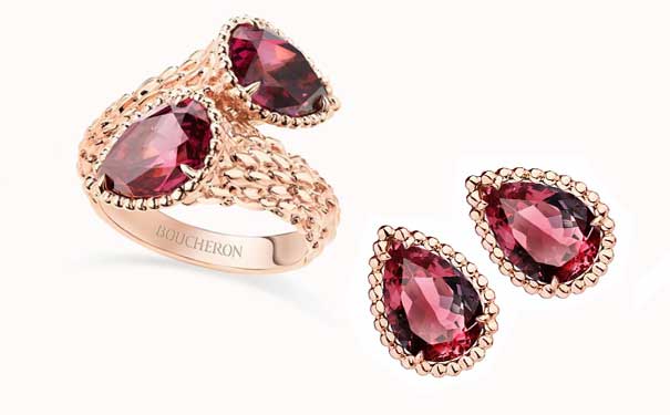 镶嵌酒红的石榴石