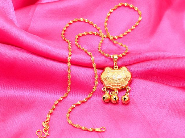 长命锁黄金项链