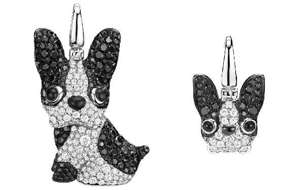 法国斗牛犬彼埃尔18K钻石和黑钻石