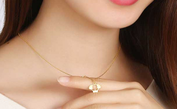 萌小汪黄金生肖吊坠