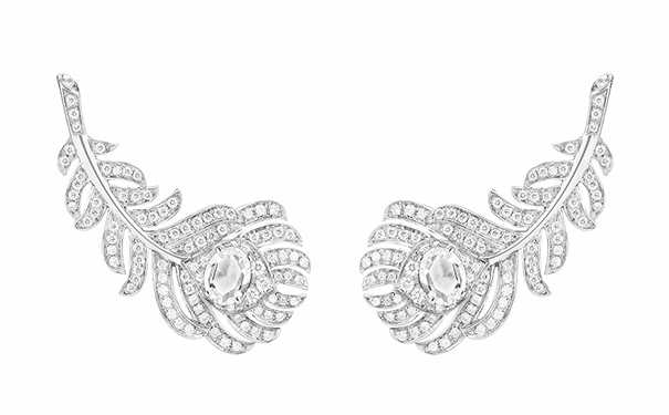 Plume de Paon 白金耳钉