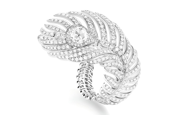 Plume de Paon 白金戒指，