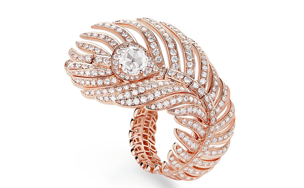 Plume de Paon 玫瑰金戒指