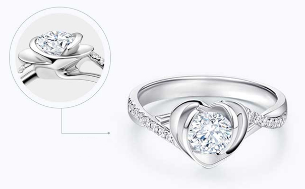 18K白金梦幻结婚戒指图片