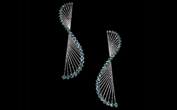 镶嵌蓝色高斯和钻石。 镶嵌蓝色高斯和钻石。