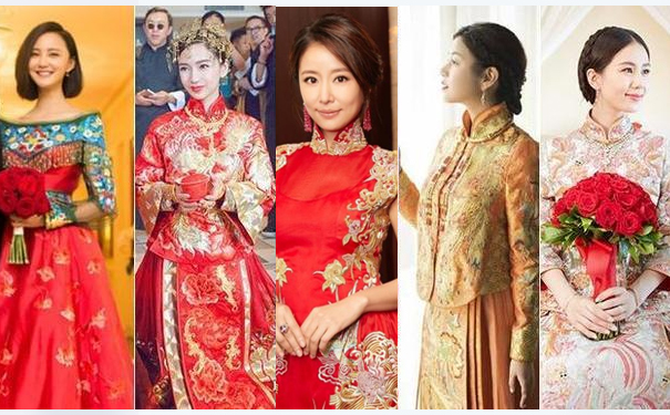 明星中式嫁衣