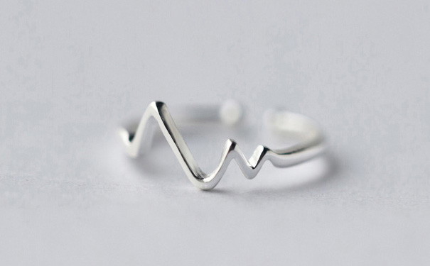 心电图开口银戒指