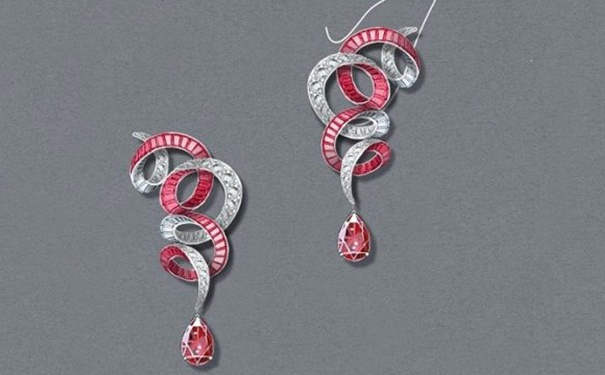 Cy Twombly 白金耳坠