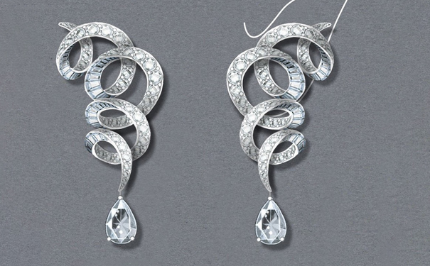 Cy Twombly 白金耳坠